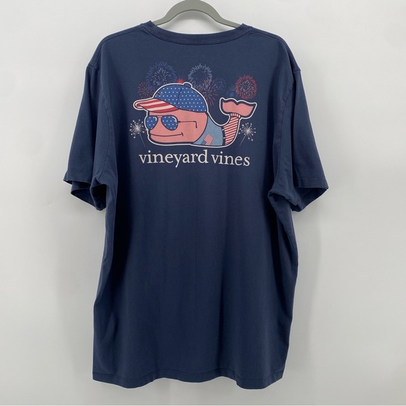 Vineyard Vines Other - Vineyard Vines | Men’s XL Navy Blue Fourth of July Fireworks Patriotic Logo Tee